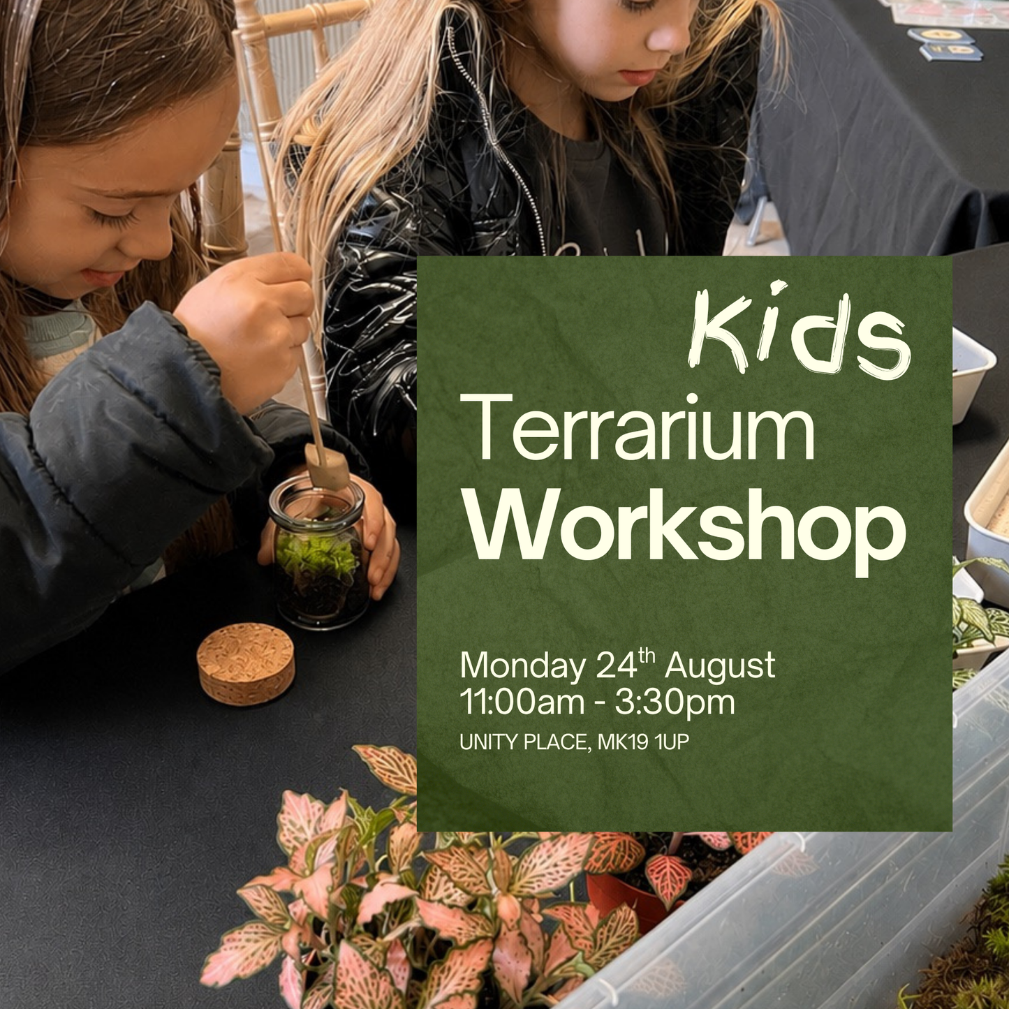 Kids Terrarium Workshop - 24th August Unity Place