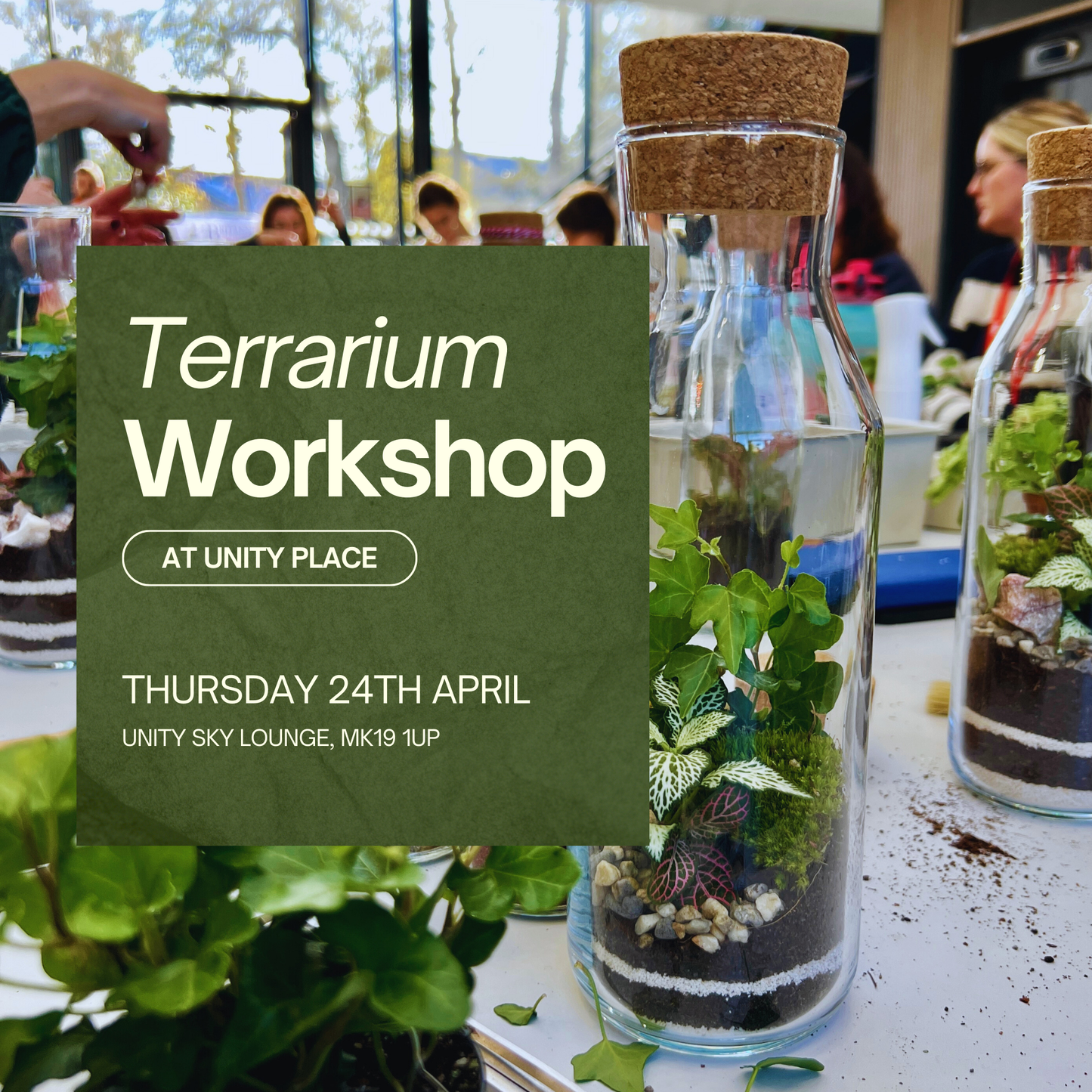 24th April - Unity Sky Lounge Terrarium Workshop